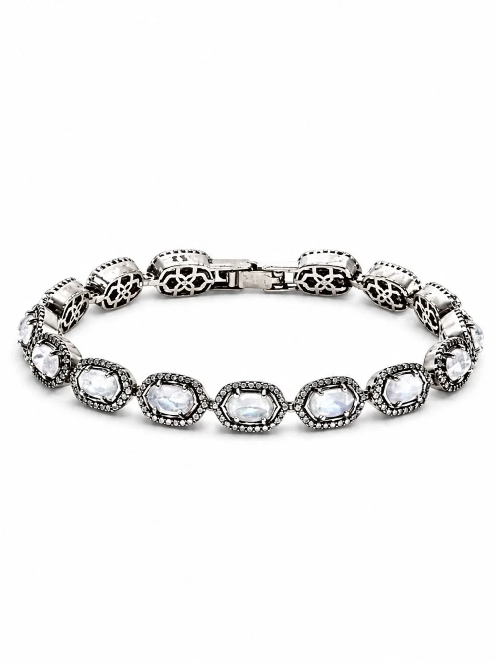 Kendra Scott Cole Vintage Silver Tone Mother of Pearl Bracelet